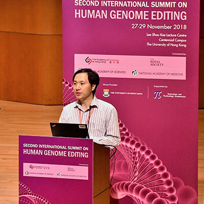 He Jiankui at the Second International Summit on Human Genome Editing