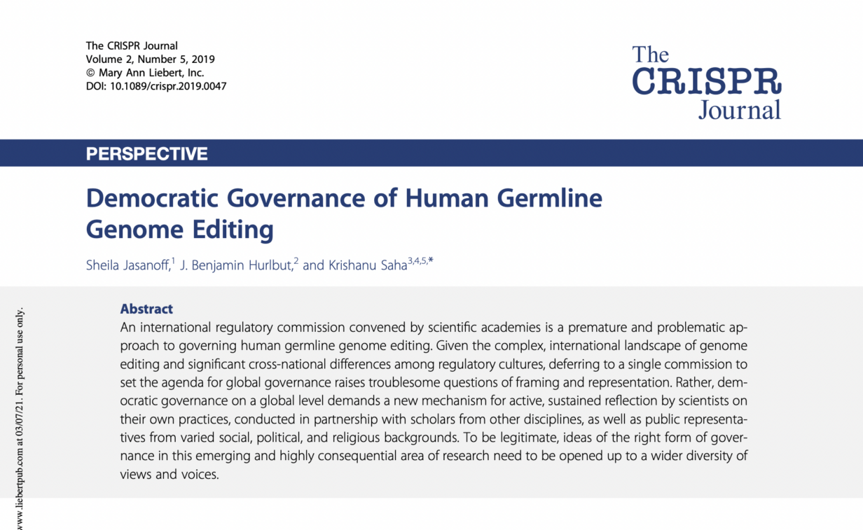 CRISPR: Democratic Governance